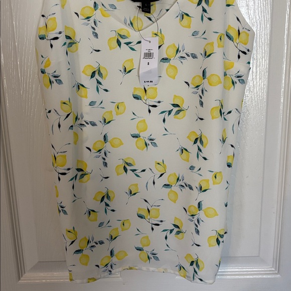 NWT Banana republic top white yellow lemon Sz Small - Picture 4 of 7